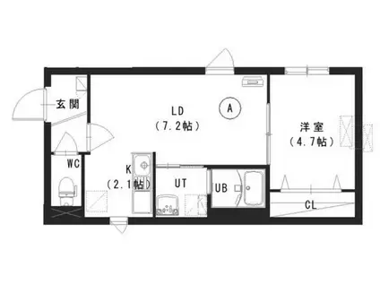 PILINA豊平(1LDK/2階)の間取り写真