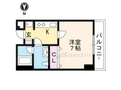 ヴェルドゥール茨木(1K/3階)の間取り写真
