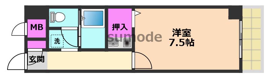 ETOILE 5(ワンルーム/2階)の間取り写真
