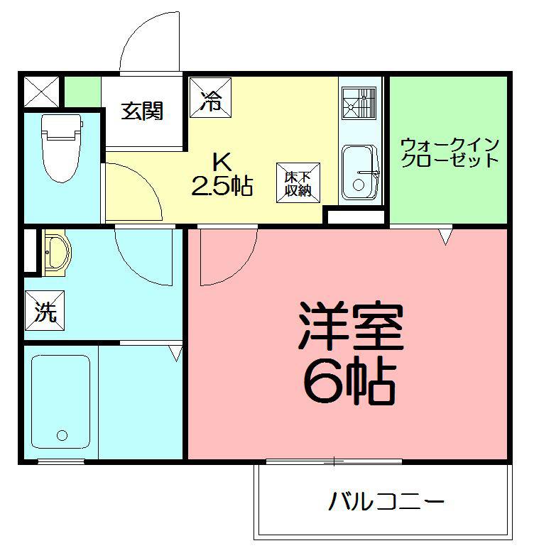 ディオネ茅ヶ崎(1K/1階)の間取り写真