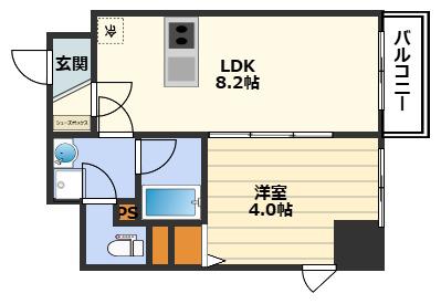 ブエナビスタ梅田イースト(1LDK/6階)の間取り写真