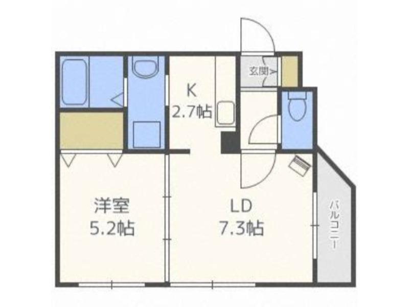シャトーアンジュラス(1LDK/3階)の間取り写真