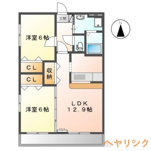 エクセレントN(2LDK/1階)の間取り写真