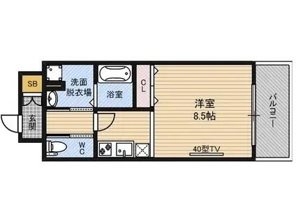 マリス京橋(1K/2階)の間取り写真