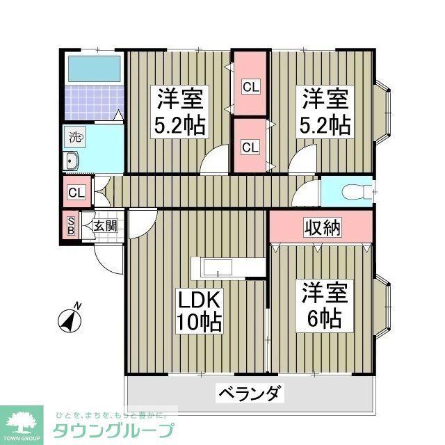 ハニーハウスA(3SDK/1階)の間取り写真