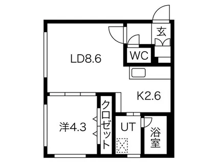 MIEUX VIVRE(1LDK/3階)の間取り写真