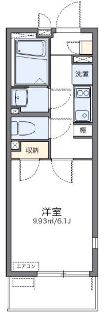 レオネクスト西門(1K/4階)の間取り写真