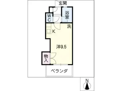 ニューウェーブ長久手(ワンルーム/3階)の間取り写真