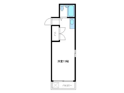 ヴィラサンミゲル(ワンルーム/2階)の間取り写真