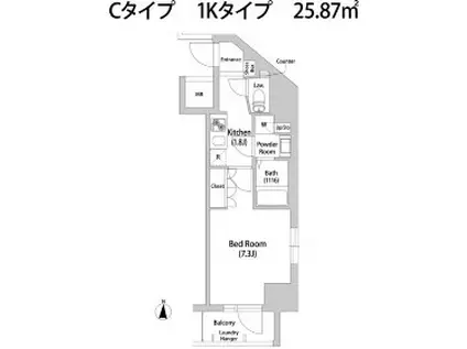 ブリッサ本郷真砂(1K/2階)の間取り写真