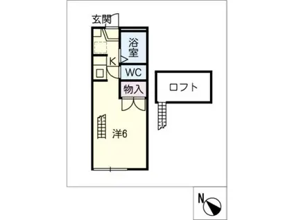 山田壱番館(1K/1階)の間取り写真