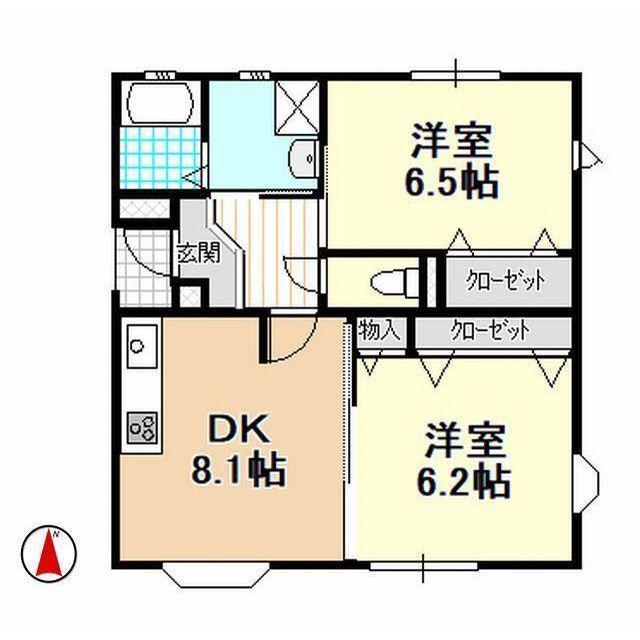 ジェネラス(2DK/1階)の間取り写真