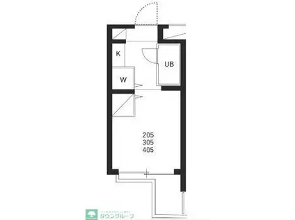 ジョイフル等々力(ワンルーム/2階)の間取り写真