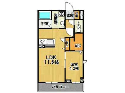 フォンテーン洞峰(1LDK/1階)の間取り写真