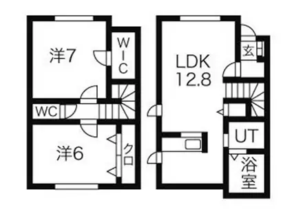 フレッサA(2LDK/1階)の間取り写真