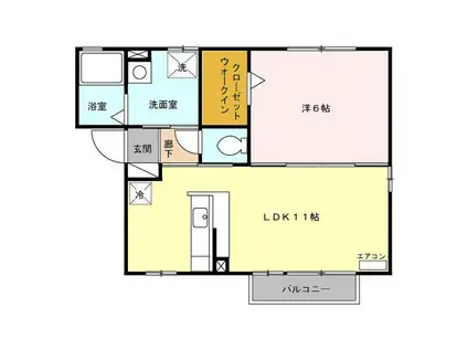 ドミールノア(1LDK/2階)の間取り写真