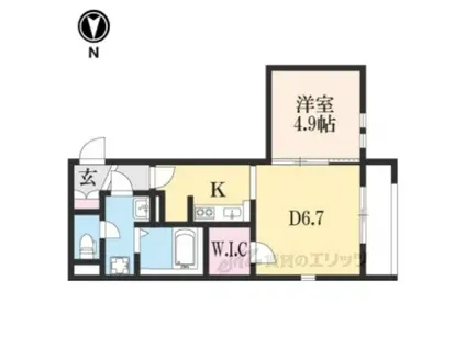 ミランダ阿星Ⅱ(1DK/1階)の間取り写真