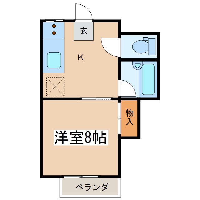 ミルキーウェイA(1K/2階)の間取り写真