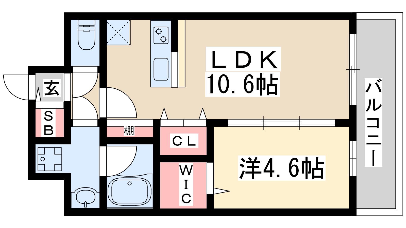 スプランディッド新大阪8(1LDK/7階)の間取り写真