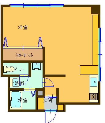 エボリューション高田(ワンルーム/3階)の間取り写真