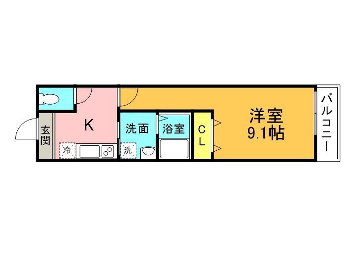 フジパレス阪急塚口駅東ウエスト(1K/1階)の間取り写真