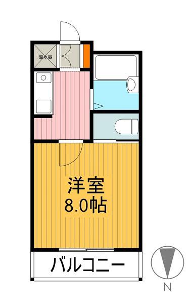 アーバン塩釜(1K/2階)の間取り写真