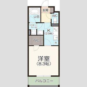 AQLA(1K/1階)の間取り写真