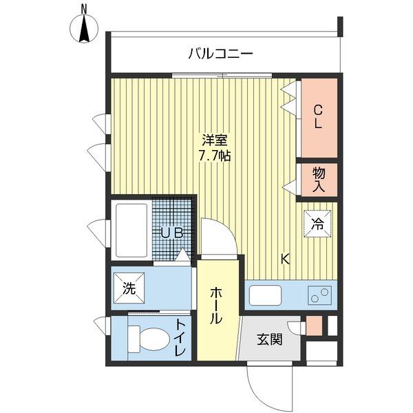 FLAT9由比ガ浜(ワンルーム/3階)の間取り写真