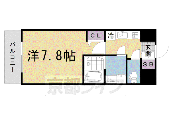 DAIWA GRACE MAISON 京都西七条(1K/4階)の間取り写真