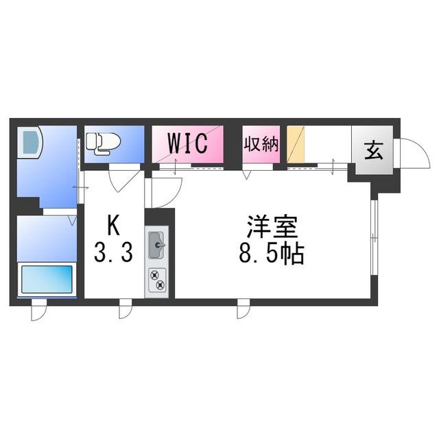 シャーメゾン萬町(1K/1階)の間取り写真