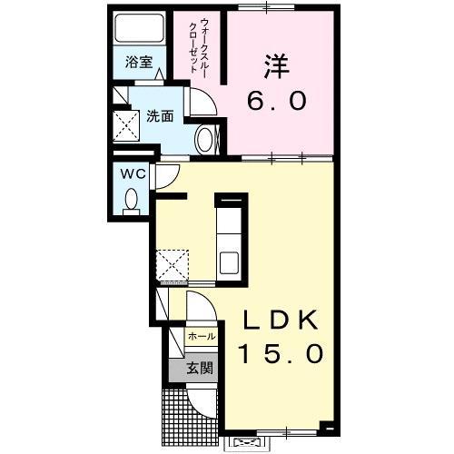 ペーシュ高丘(1LDK/1階)の間取り写真