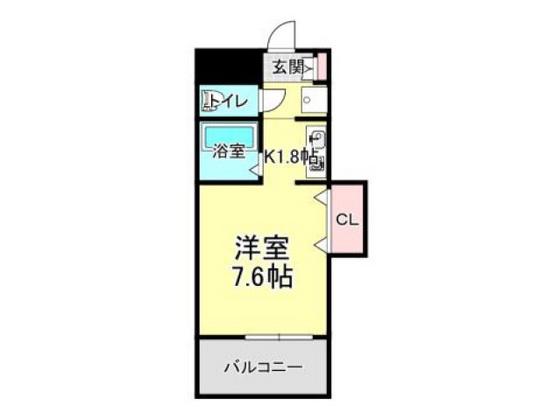 ダイアパレス鶴見町(ワンルーム/4階)の間取り写真
