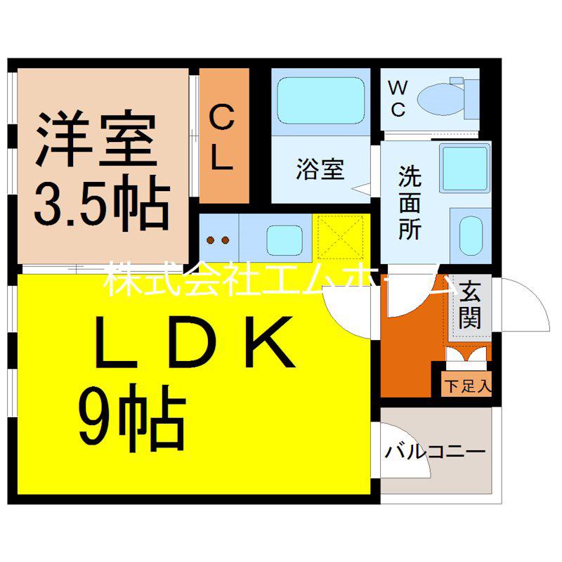 ハーモニーテラス中村公園II(1LDK/1階)の間取り写真