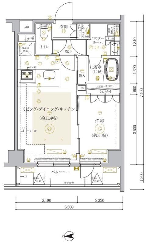 セジョリ墨田イーストII(1LDK/3階)の間取り写真