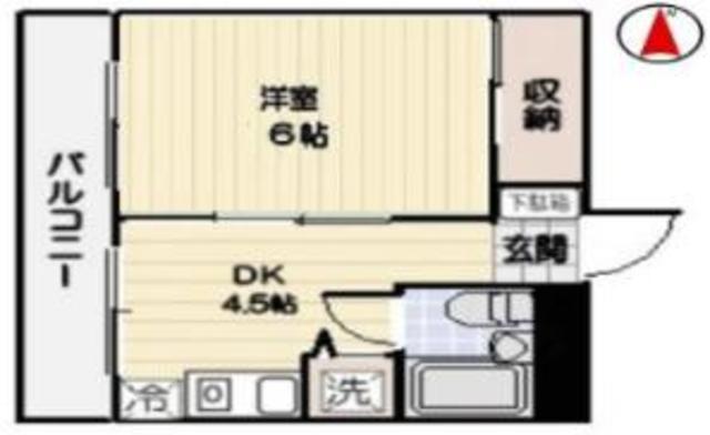 カーサふじみ野(1DK/3階)の間取り写真