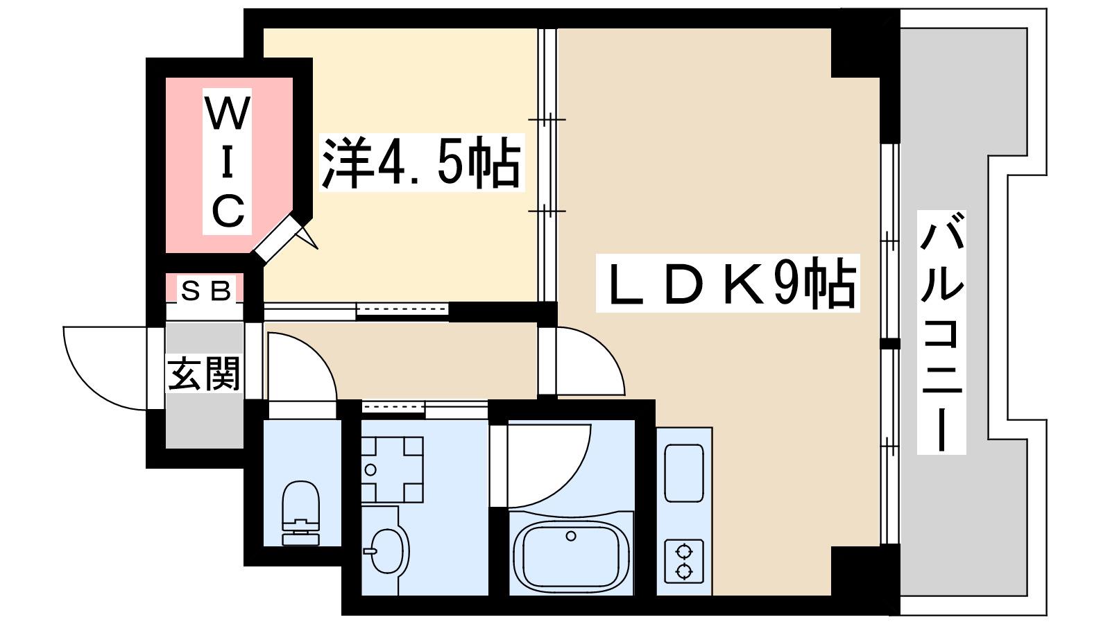 パークモダン新大阪(1LDK/6階)の間取り写真