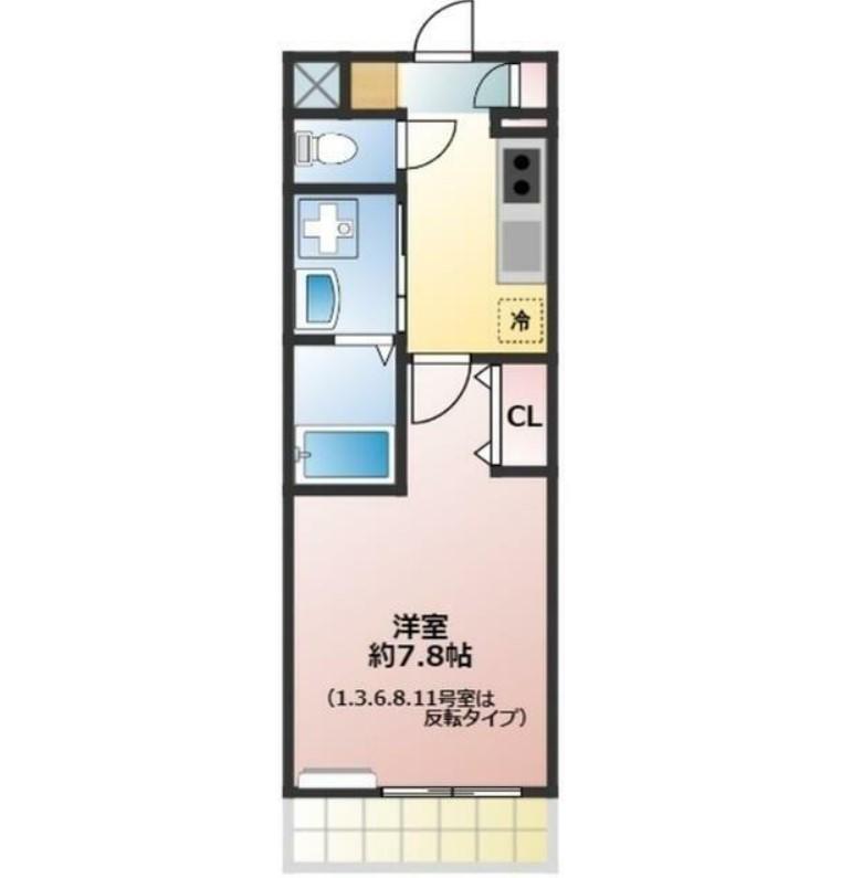 グランシャリオ(1K/2階)の間取り写真