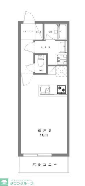 プレシャス千歳台(ワンルーム/2階)の間取り写真