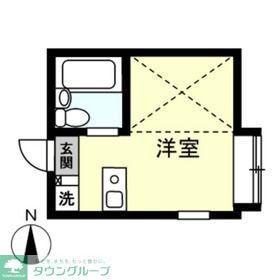 パンシオン湘南台NO.2(ワンルーム/2階)の間取り写真
