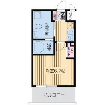レジディア谷町(1K/12階)の間取り写真