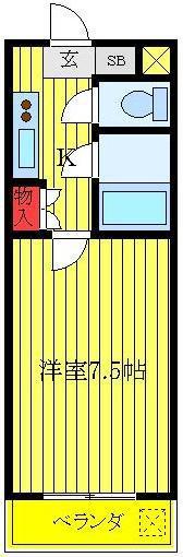 ニュークリスタル葵(1K/4階)の間取り写真