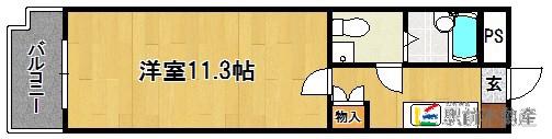 リュージュ飯倉(1K/5階)の間取り写真