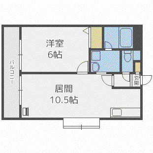 エレガンスハイム42(1LDK/2階)の間取り写真