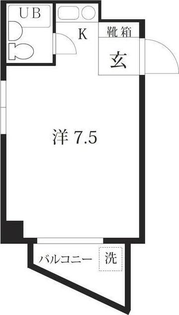 駒込K&M(ワンルーム/2階)の間取り写真