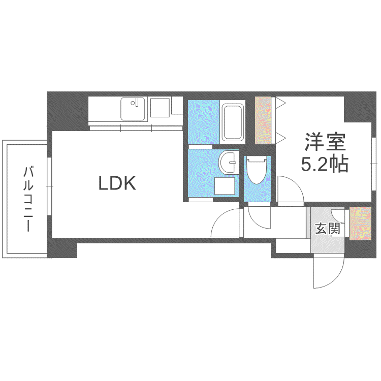 ゾネ医大キャンパス前(1LDK/9階)の間取り写真