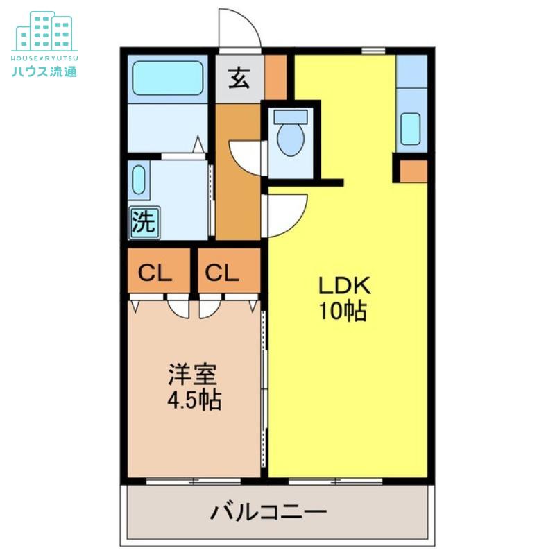 LA・PIARE諫早(1LDK/2階)の間取り写真