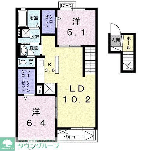 ラルーチェ(2LDK/4階)の間取り写真