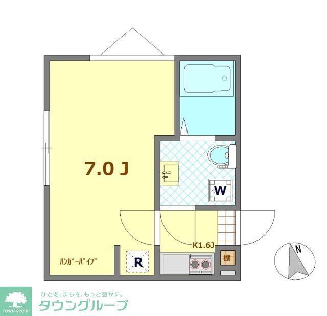 ソラ西国立(1K/2階)の間取り写真