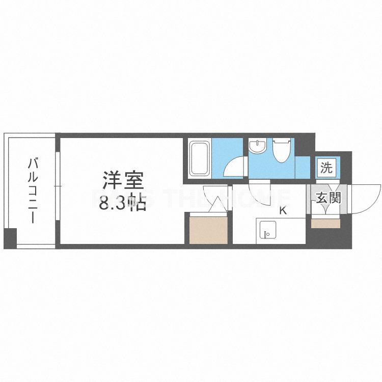 プラウドフラット新大阪(1K/3階)の間取り写真