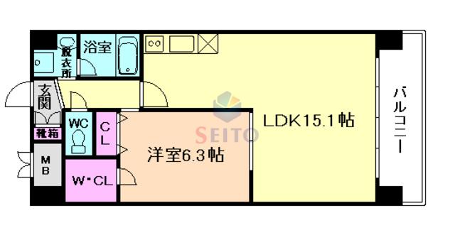 ア・ミュゼ新大阪(1LDK/12階)の間取り写真
